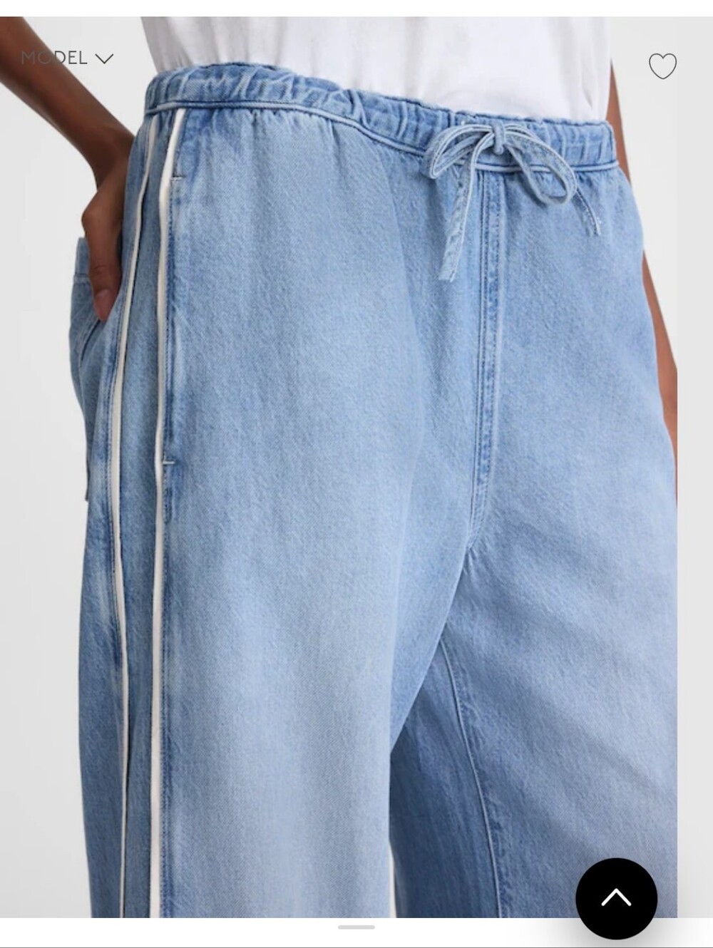 XL Madewell Pull-On Relaxed Denim Jeans Elastic Waist Track Pants Airy